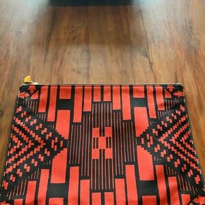 Alexander McQueen Red and Black Zip Pouch or clutch with Gold Hardware NWOT